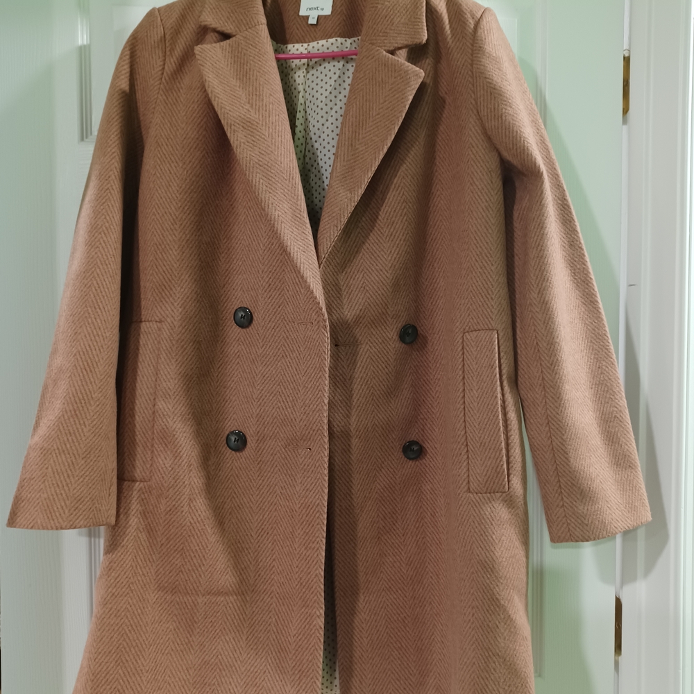 Women's Camel Pea Coat 🧥 | UK Size 12 (US Size 10) | Tan